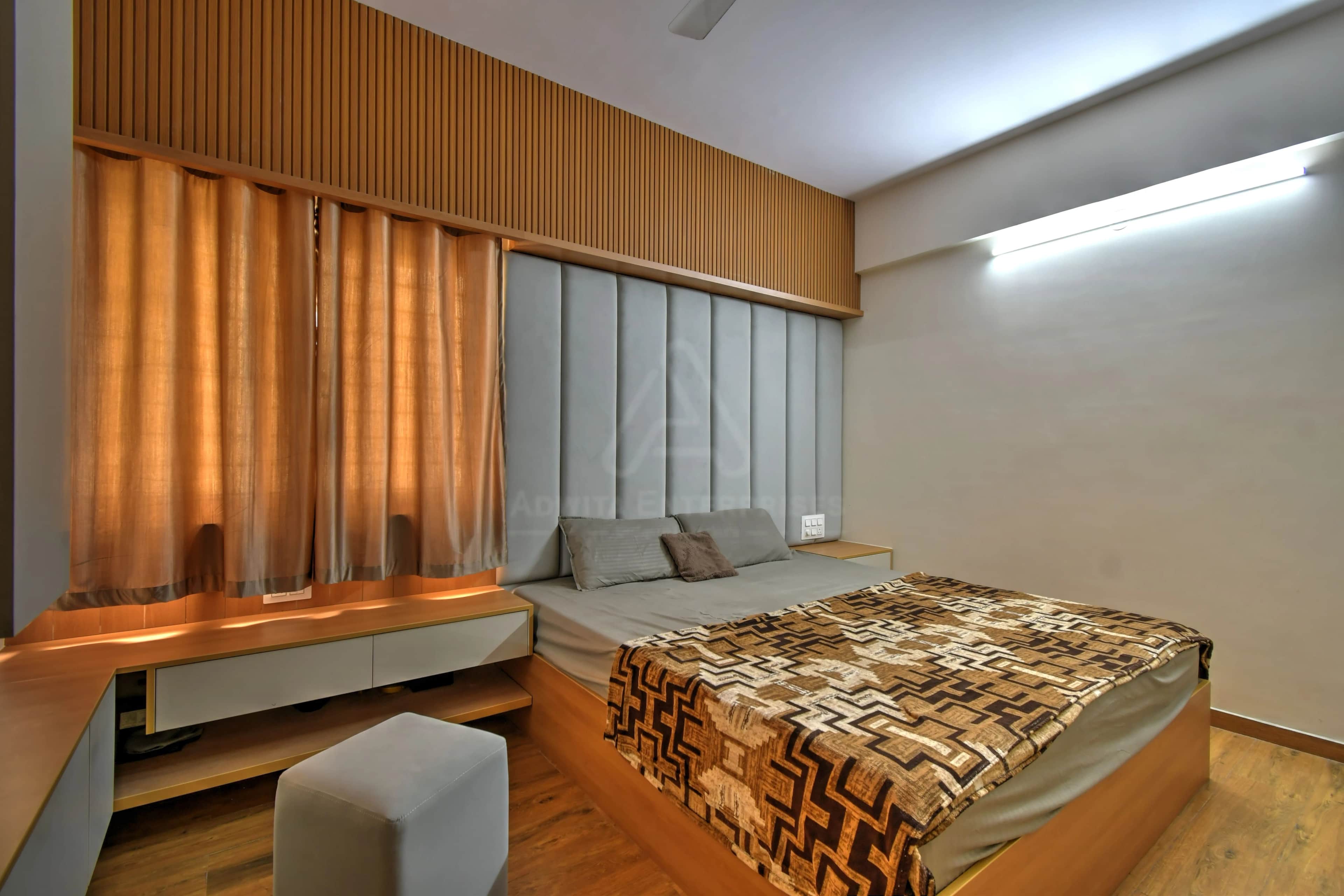 Bedroom with modern furniture and decor